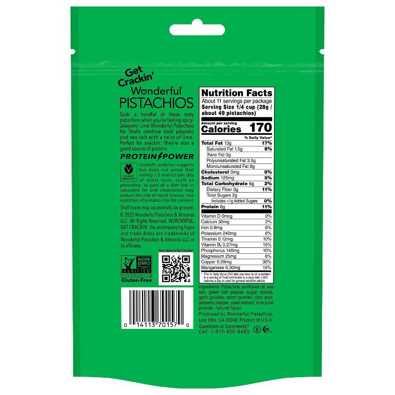 slide 6 of 9, Wonderful Pistachios No Shell Jalapeno Lime - 11oz, 11 oz