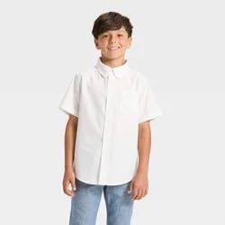 Boys' Short Sleeve Button-Down Shirt - Cat & Jack™ White S