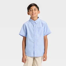 Boys' Short Sleeve Button-Down Shirt - Cat & Jack™ Blue XL