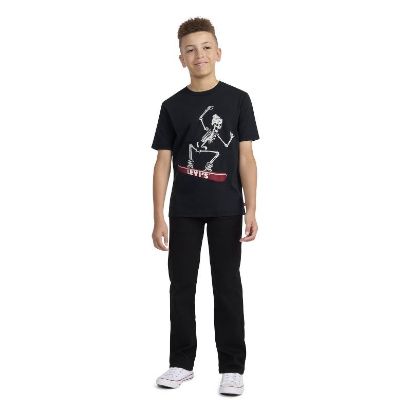 slide 2 of 6, Levi's® Boys' Short Sleeve Snowboarding Skeleton Graphic T-Shirt - Black L, 1 ct