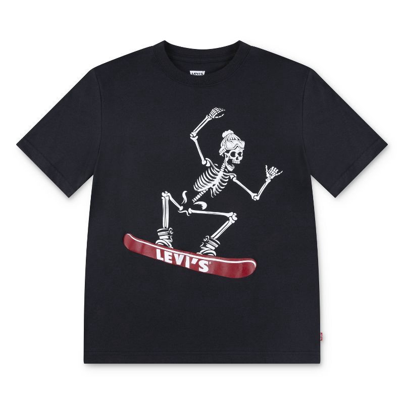 slide 4 of 6, Levi's® Boys' Short Sleeve Snowboarding Skeleton Graphic T-Shirt - Black L, 1 ct