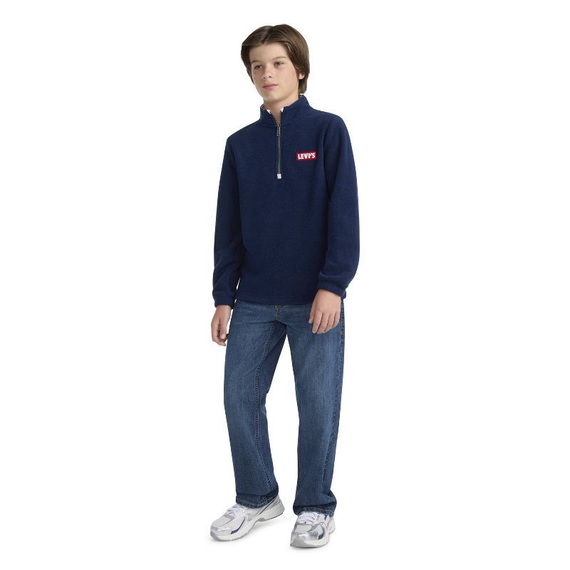 slide 2 of 5, Levi's® Boys' Polar Fleece Quarter-Zip Pull-Over - Navy Blue S, 1 ct