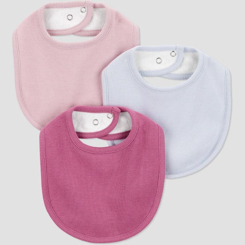 slide 1 of 4, Carter's Just One You® Baby Girls' 3pk Bibs - Burgundy/Purple, 3 ct