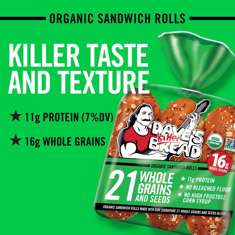 slide 4 of 8, Dave's Killer Bread 21 Whole Grains and Seeds Sandwich Rolls - 18oz, 18 oz