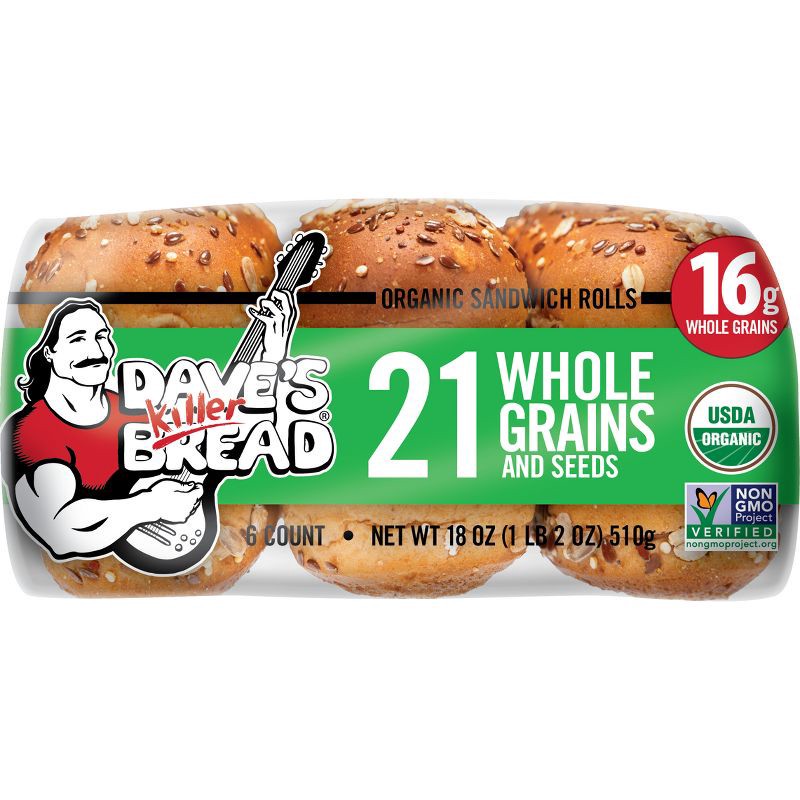slide 8 of 8, Dave's Killer Bread 21 Whole Grains and Seeds Sandwich Rolls - 18oz, 18 oz