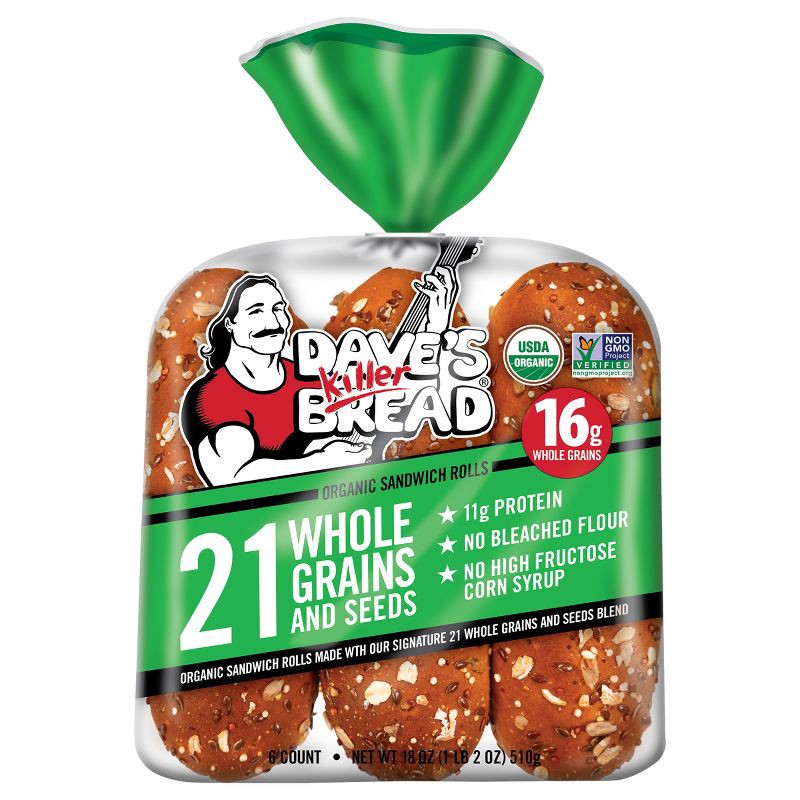 slide 1 of 8, Dave's Killer Bread 21 Whole Grains and Seeds Sandwich Rolls - 18oz, 18 oz