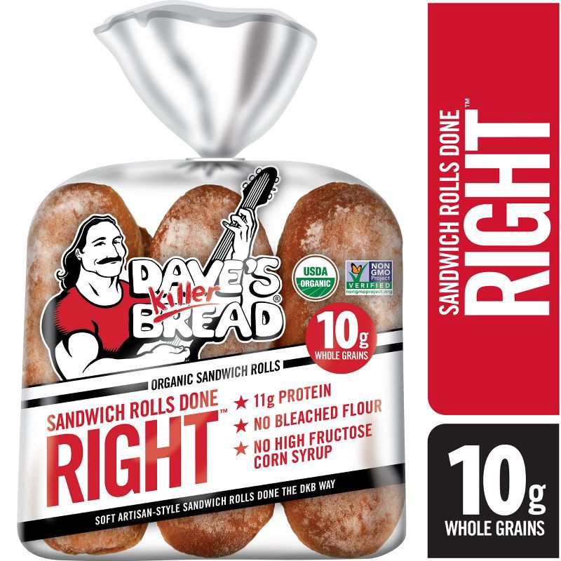slide 6 of 8, Dave's Killer Bread Sandwich Rolls Done Right - 18oz, 18 oz