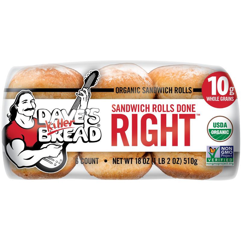 slide 7 of 8, Dave's Killer Bread Sandwich Rolls Done Right - 18oz, 18 oz