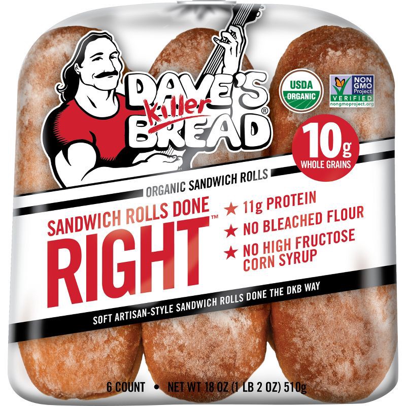 slide 8 of 8, Dave's Killer Bread Sandwich Rolls Done Right - 18oz, 18 oz