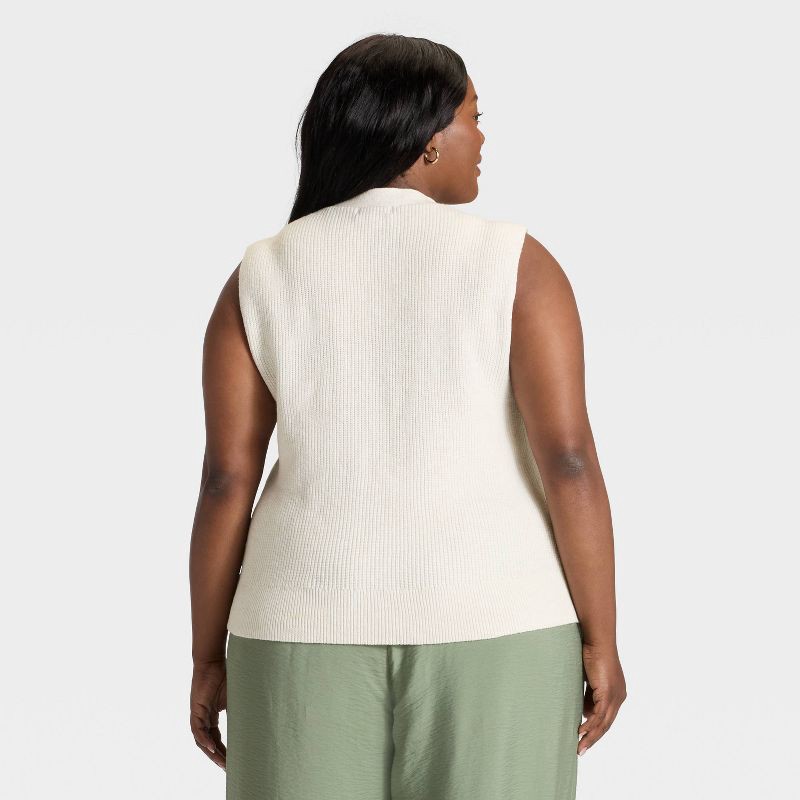 slide 2 of 3, Women's Shaker Stitch Button-Front Cardigan Sweater - Ava & Viv™ Oatmeal XXL, 1 ct