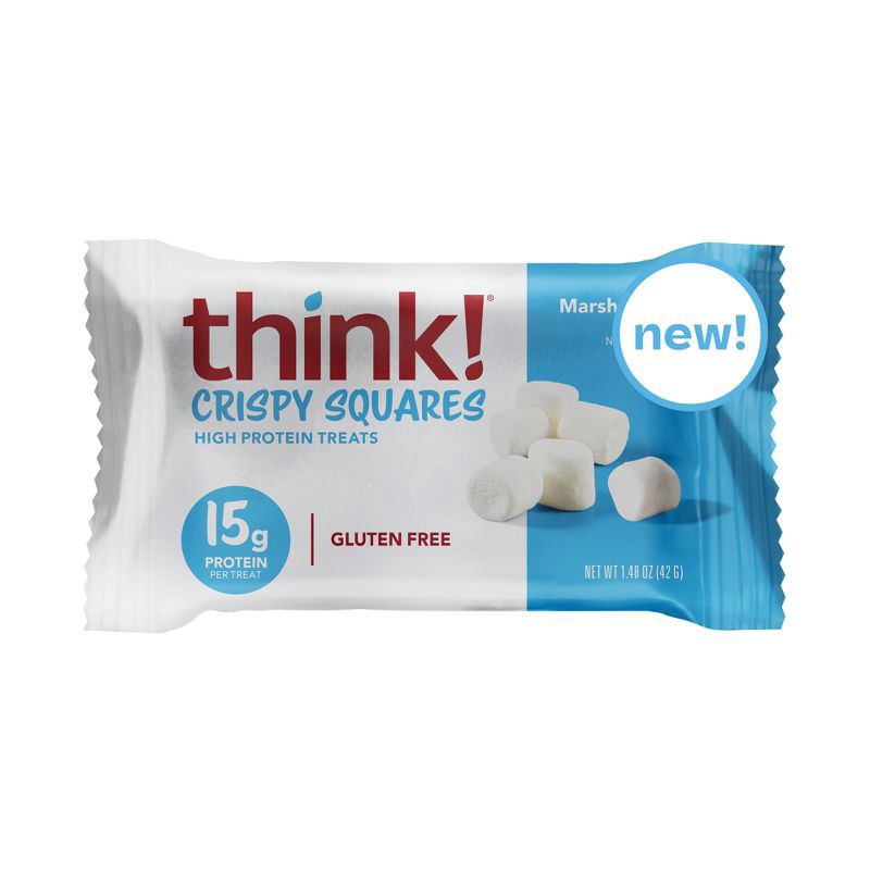 slide 3 of 8, think! Marshmallow Crunch High Protein Crispy Squares - 15g Protein - 1.48oz/4ct, 15 gram, 1.48 oz, 4 ct