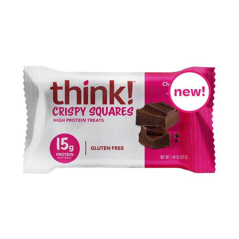 slide 3 of 8, think! Chocolate Crunch High Protein Crispy Squares - 15g Protein - 1.48oz/4ct, 15 gram, 1.48 oz, 4 ct