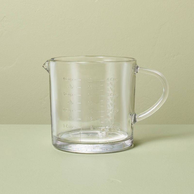 slide 1 of 3, Hearth & Hand with Magnolia 4 Cup Tempered Soda Lime Glass Measuring Cup - Hearth & Hand™ with Magnolia, 1 ct