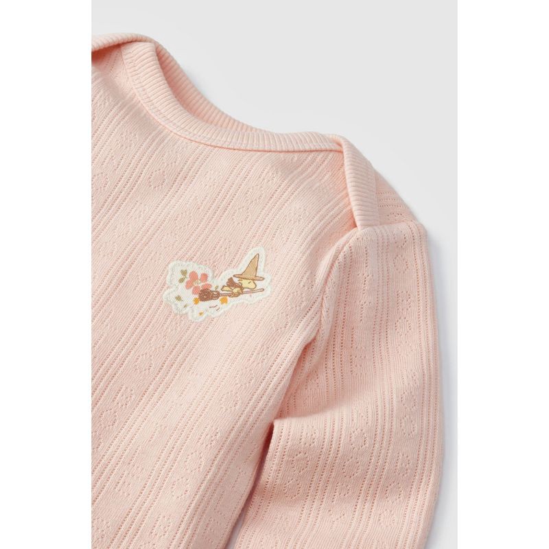 slide 8 of 9, Baby 2pc Little Snoopy Halloween Long Sleeve Bodysuit & Bottom Set - Pink 6-9M, 2 ct