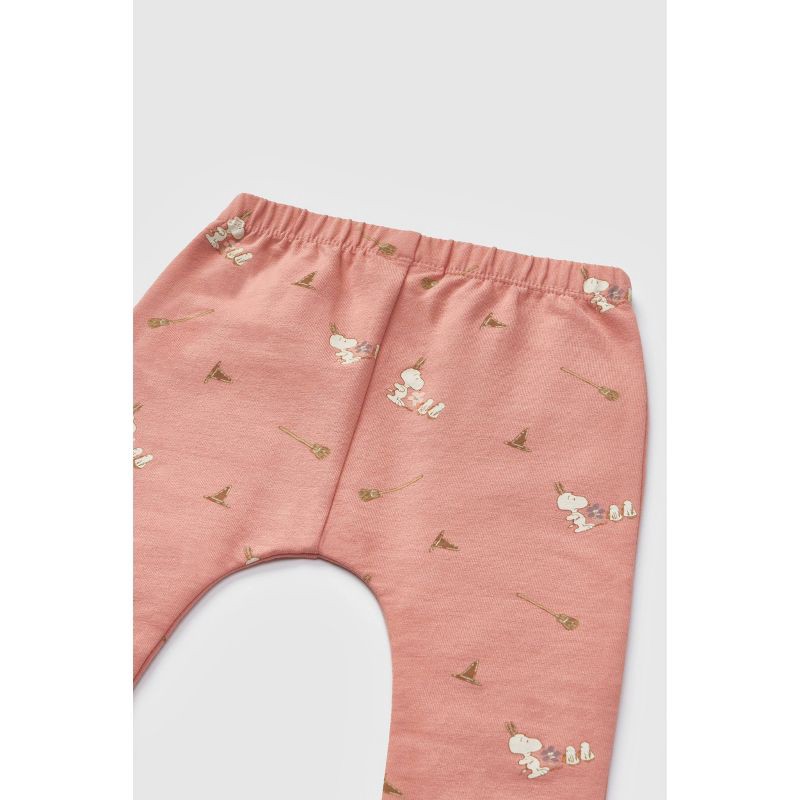 slide 3 of 9, Baby 2pc Little Snoopy Halloween Long Sleeve Bodysuit & Bottom Set - Pink 6-9M, 2 ct