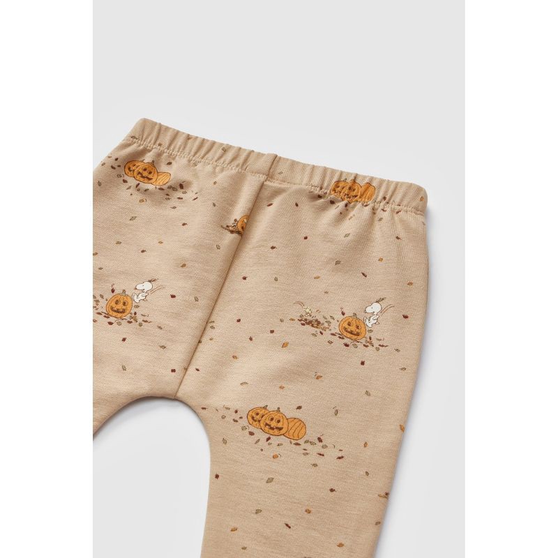 slide 9 of 9, Baby 2pc Little Snoopy Halloween Long Sleeve Bodysuit & Bottom Set - Orange 3-6M, 2 ct