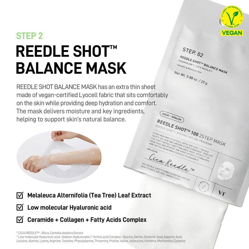 slide 5 of 8, VT Cosmetics Reedle Shot 100 2-Step Sheet Mask, 1 ct