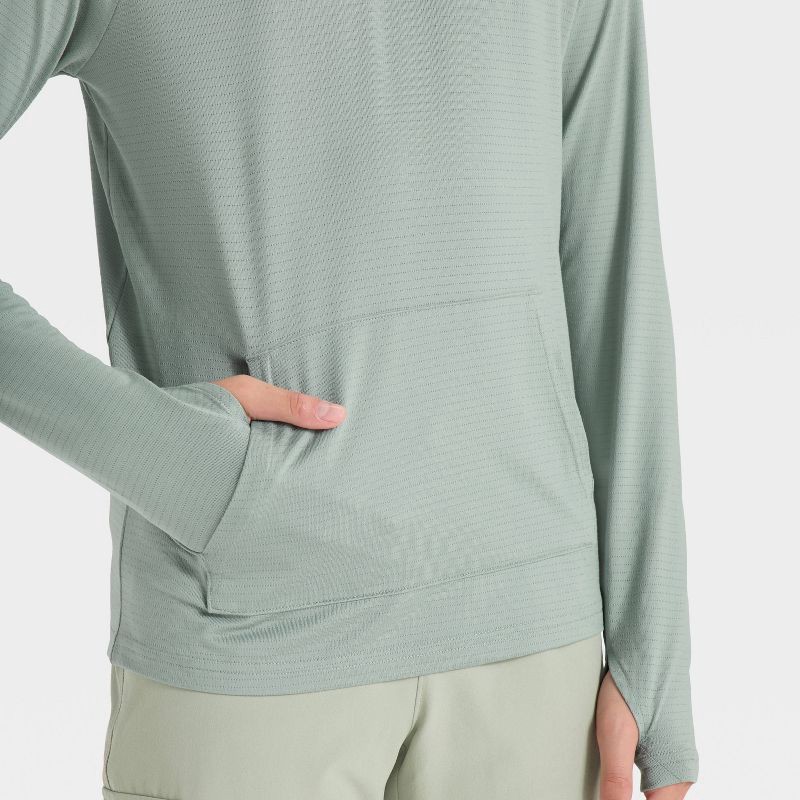 slide 3 of 3, Boys' Raglan Hooded T-Shirt - All In Motion™ Sage Green XL, 1 ct