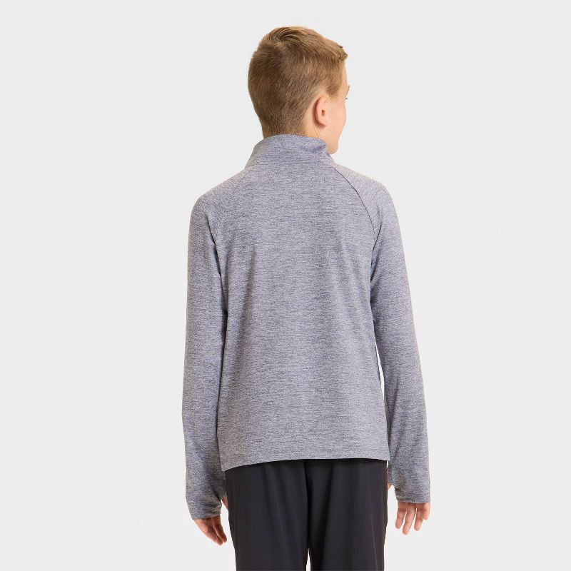 slide 2 of 3, Boys' Soft Stretch 1/4 Zip Pullover - All In Motion™ Gray XL, 1 ct