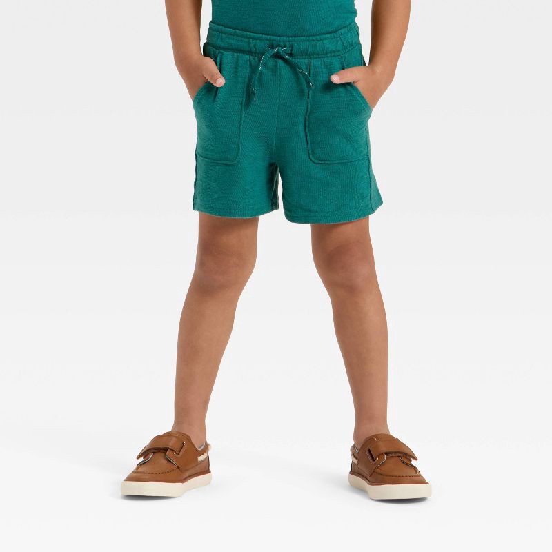 slide 2 of 4, Toddler Boys' Short Sleeve Hooded Shirt and Shorts Set - Cat & Jack™ Green 2T, 1 ct