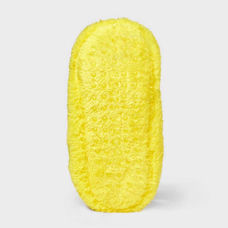 slide 4 of 4, Women's SpongeBob SquarePants Cozy Fleece Slipper Socks with Grippers - Yellow S/M, 1 ct