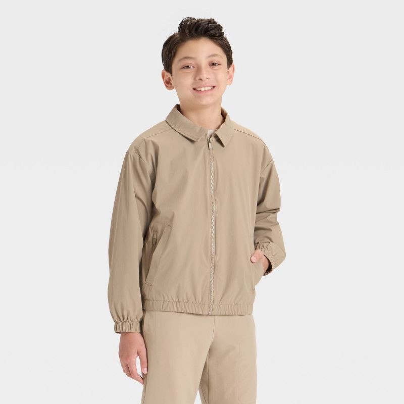slide 1 of 3, Boys' Lightweight Jacket - All In Motion™ Tan XS, 1 ct