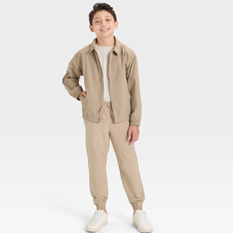 slide 3 of 3, Boys' Lightweight Jacket - All In Motion™ Tan L, 1 ct