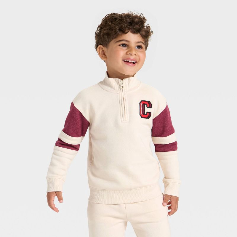 slide 4 of 4, Toddler Boys' Fleece Sweatshirt and Pants Set - Cat & Jack™ Beige 3T, 1 ct