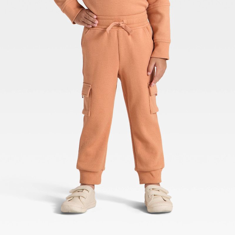 slide 2 of 4, Toddler Boys' Pocket Crewneck Sweatshirt and Joggers Set - Cat & Jack™ Orange 5T, 1 ct