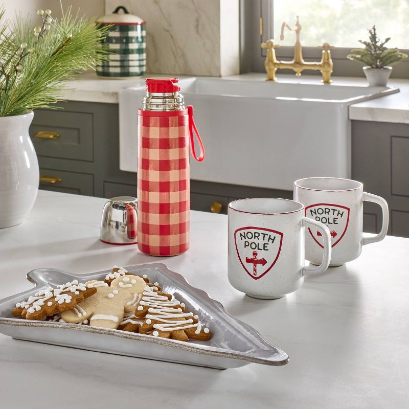 slide 2 of 3, Hearth & Hand with Magnolia 10"x13.5" Stoneware Tree Shape Cookie Plate Sour Cream - Hearth & Hand™ with Magnolia, 1 ct