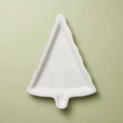 Hearth & Hand with Magnolia 10"x13.5" Stoneware Tree Shape Cookie Plate Sour Cream - Hearth & Hand™ with Magnolia
