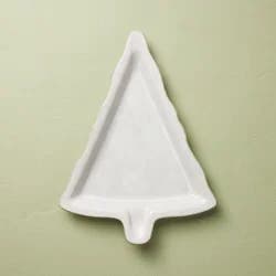 Hearth & Hand with Magnolia 10"x13.5" Stoneware Tree Shape Cookie Plate Sour Cream - Hearth & Hand™ with Magnolia