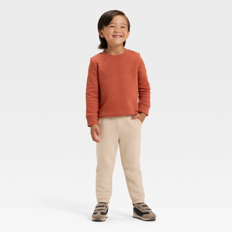 slide 3 of 3, Toddler Boys' Fleece Jogger Pants - Cat & Jack™ Khaki 3T, 1 ct