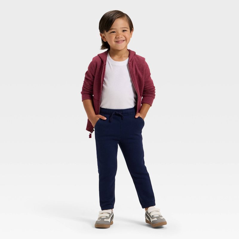 slide 3 of 3, Toddler Boys' Fleece Jogger Pants - Cat & Jack™ Navy Blue 18M, 1 ct