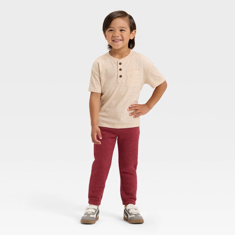 slide 3 of 3, Toddler Boys' Fleece Jogger Pants - Cat & Jack™ Maroon 4T, 1 ct