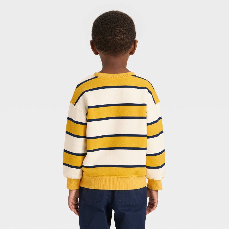 slide 2 of 3, Toddler Boys' Fleece Crew Sweatshirt - Cat & Jack™ Gold/Cream 5T, 1 ct