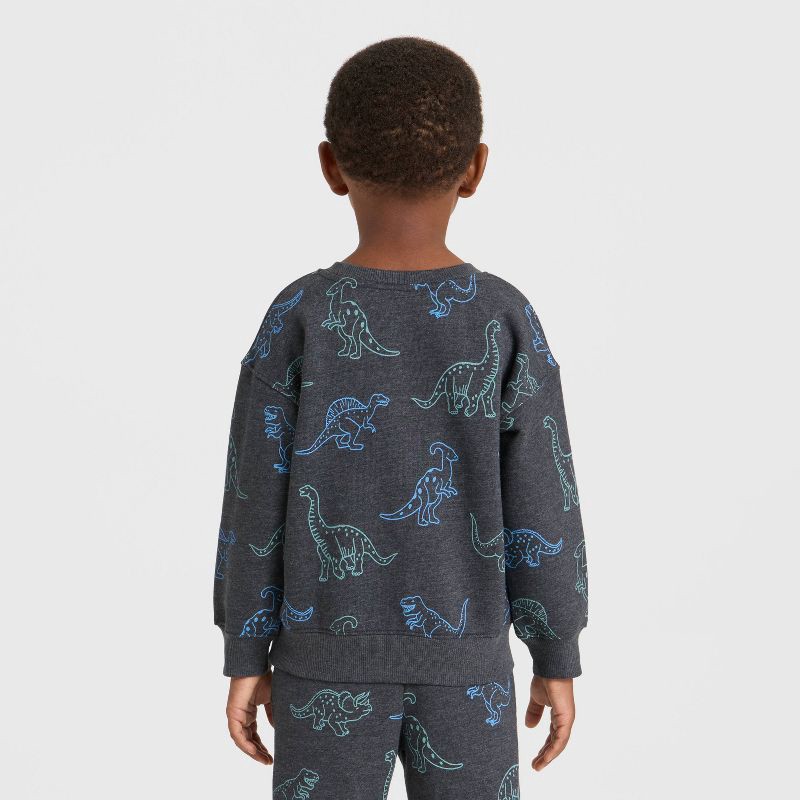 slide 2 of 3, Toddler Boys' Fleece Crew Sweatshirt - Cat & Jack™ Charcoal 12M, 1 ct