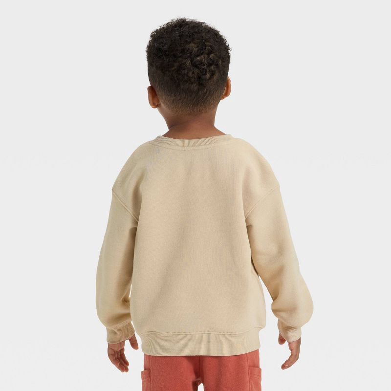 slide 3 of 4, Toddler Boys' Fleece Crew Sweatshirt - Cat & Jack™ Khaki 4T, 1 ct