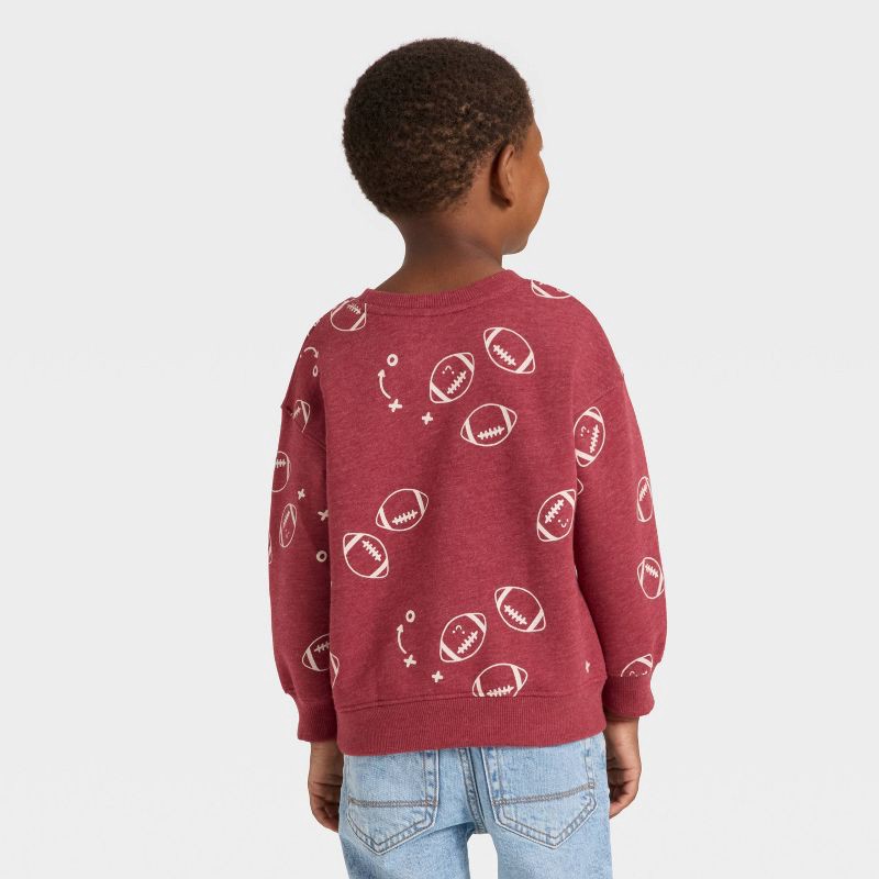 slide 2 of 3, Toddler Boys' Fleece Crew Sweatshirt - Cat & Jack™ Maroon 5T, 1 ct