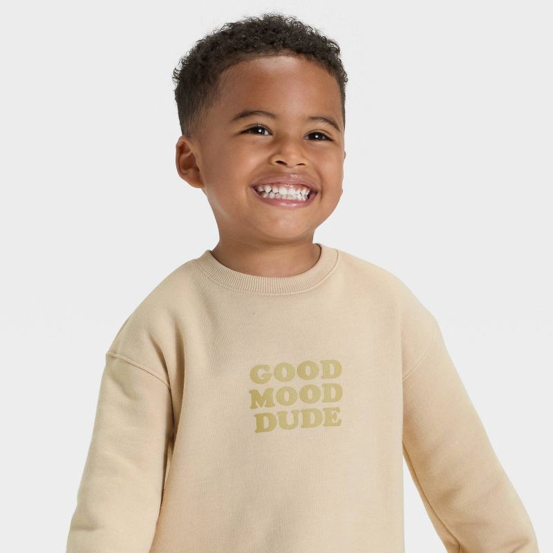 slide 2 of 4, Toddler Boys' Fleece Crew Sweatshirt - Cat & Jack™ Khaki 2T, 1 ct