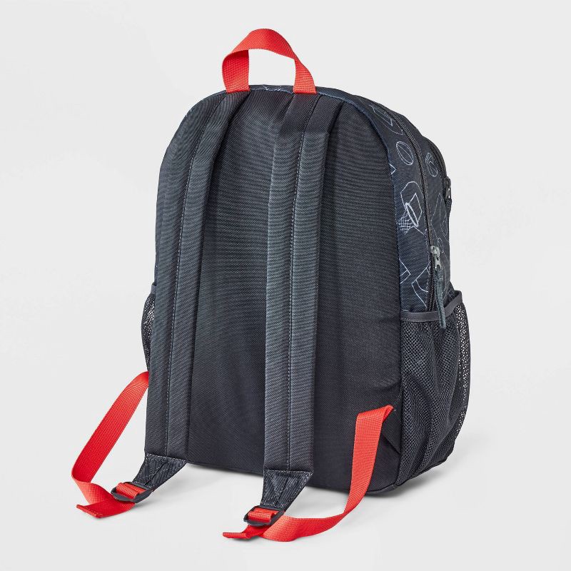 slide 2 of 4, Boys' 16" Two Pocket Basketball Printed Backpack - Cat & Jack™ Charcoal Gray, 1 ct