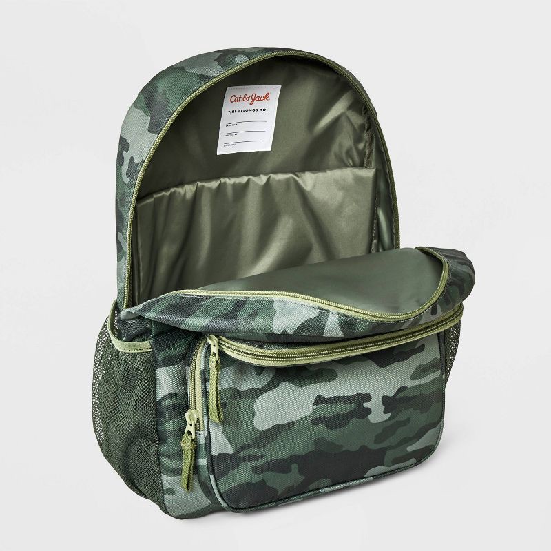 slide 3 of 4, Boys' 16" Two Pocket Camo Backpack - Cat & Jack™ Green, 1 ct