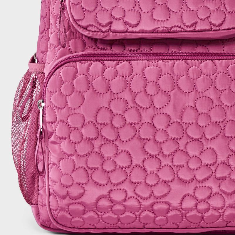 slide 4 of 4, Girls' 16" Two Pocket Quilted Flowers Backpack - Cat & Jack™ Maroon, 1 ct
