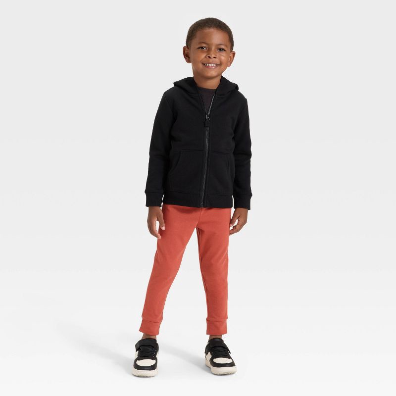 slide 3 of 3, Toddler Boys' Fleece Zip-Up Hoodie Sweatshirt - Cat & Jack™ Black 12M, 1 ct