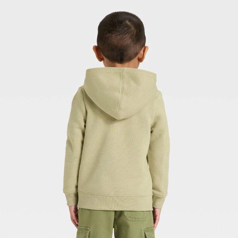 slide 3 of 4, Toddler Boys' Fleece Zip-Up Hoodie Sweatshirt - Cat & Jack™ Olive 12M, 1 ct