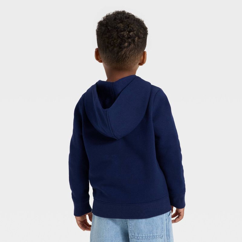 slide 3 of 4, Toddler Boys' Fleece Zip-Up Hoodie Sweatshirt - Cat & Jack™ Navy 4T, 1 ct