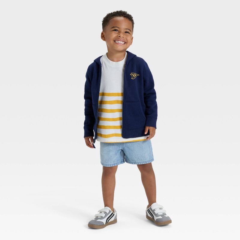slide 4 of 4, Toddler Boys' Fleece Zip-Up Hoodie Sweatshirt - Cat & Jack™ Navy 4T, 1 ct