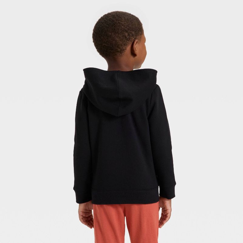 slide 2 of 3, Toddler Boys' Fleece Zip-Up Hoodie Sweatshirt - Cat & Jack™ Black 18M, 1 ct