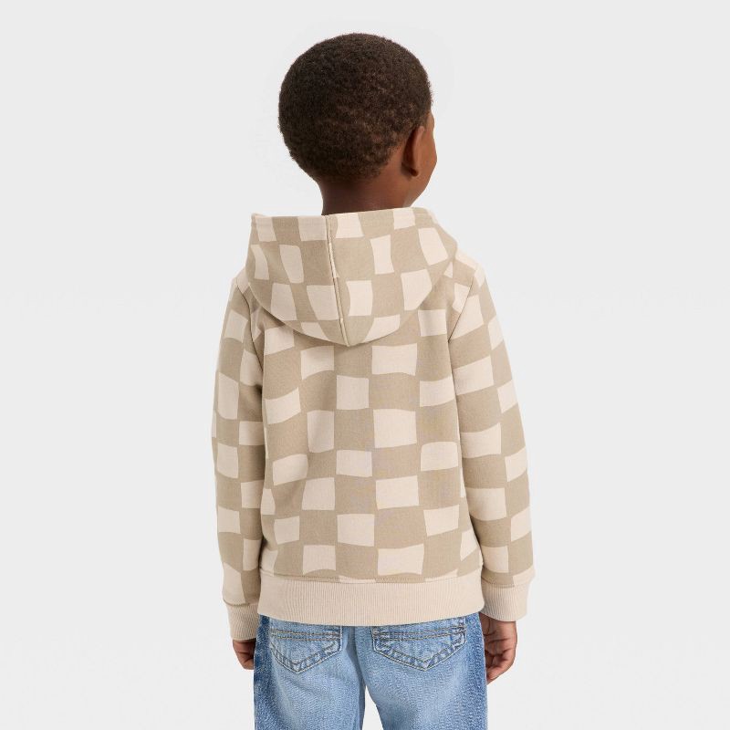 slide 2 of 3, Toddler Boys' Fleece Zip-Up Hoodie Sweatshirt - Cat & Jack™ Khaki 5T, 1 ct