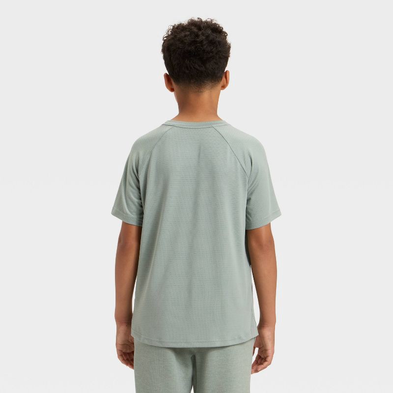 slide 2 of 3, Boys' Raglan T-Shirt - All In Motion™ Sage Green M, 1 ct